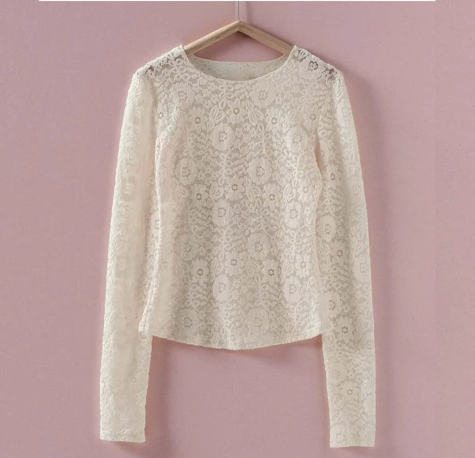Ivory Stretch Lace Top — Camp Willow